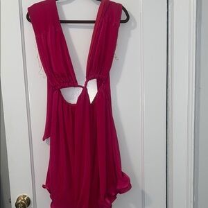 Elegant Pink Pleated Dress